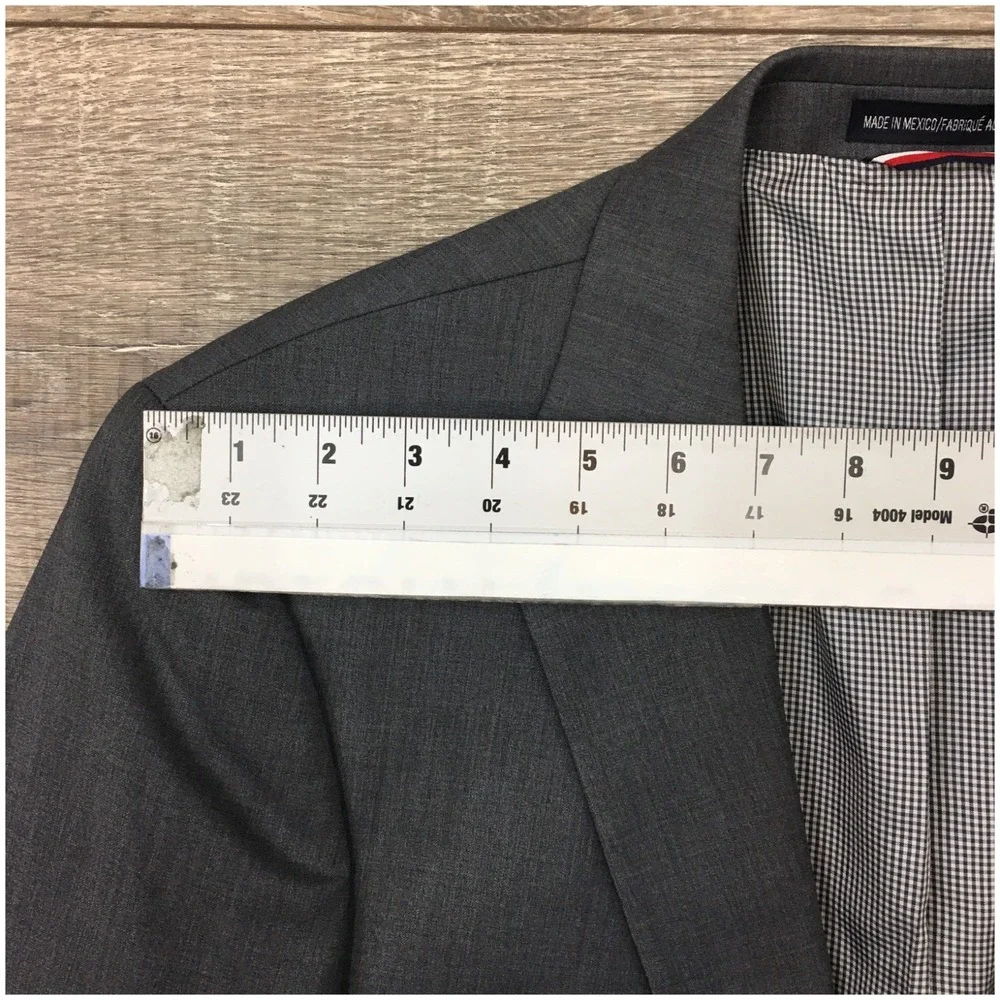 TOMMY‎ HILFIGER Mens Wool Blazer Sport Coat Casual Jacket Size 42L Gray Suit
